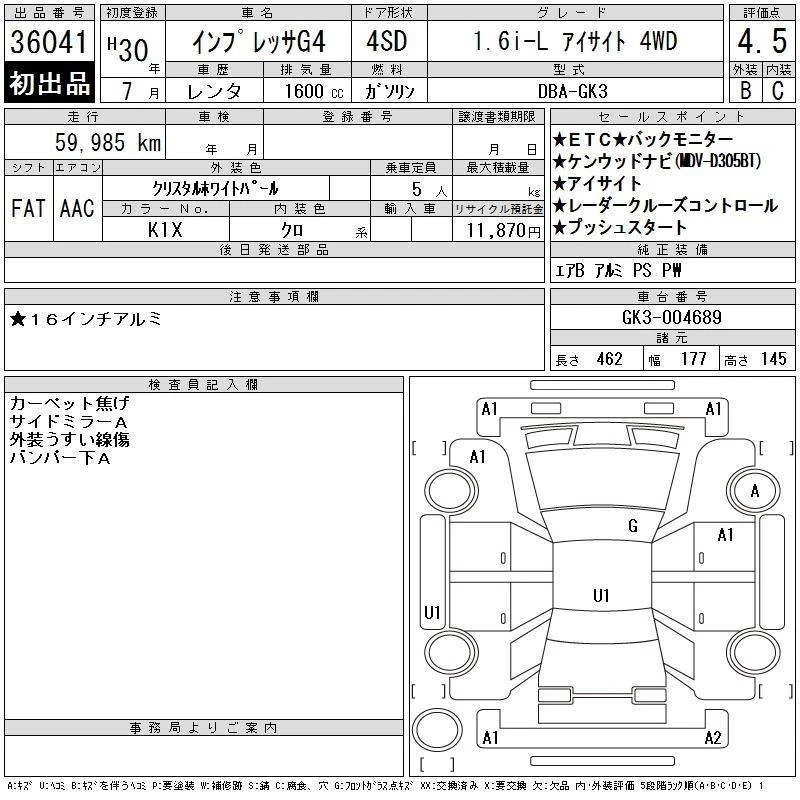 SUBARU IMPREZA G4