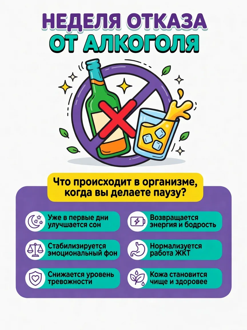 Неделя отказа от алкоголя.