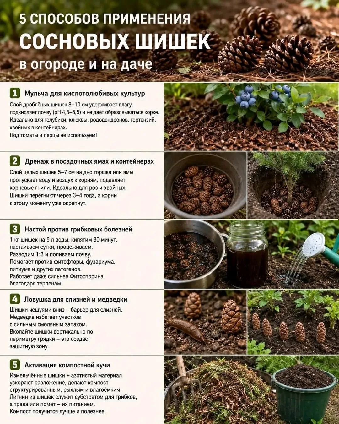 🌲 Не выбрасывайте шишки! 5 гениальных способов применить их в огороде!

Гуляли по лесу? Наберите ме