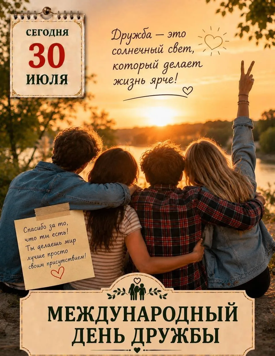 🤝 30 июля — Международный день дружбы!