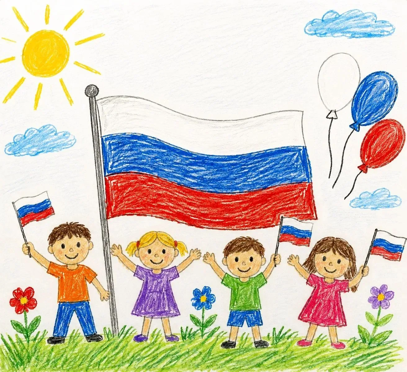 🇷🇺 Завершился конкурс детских рисунков «Гордо реет наш флаг!»