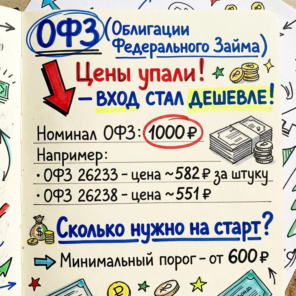 Миф: для покупки ОФЗ нужны миллионы. Реальность: можно начать с суммы от 600 ₽ 👛