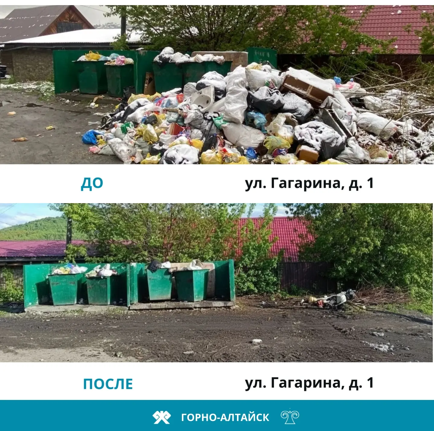 #ДоПосле  В среду сотрудники пресс-службы города увидели в соцсетях фотографию с контейнерной площад