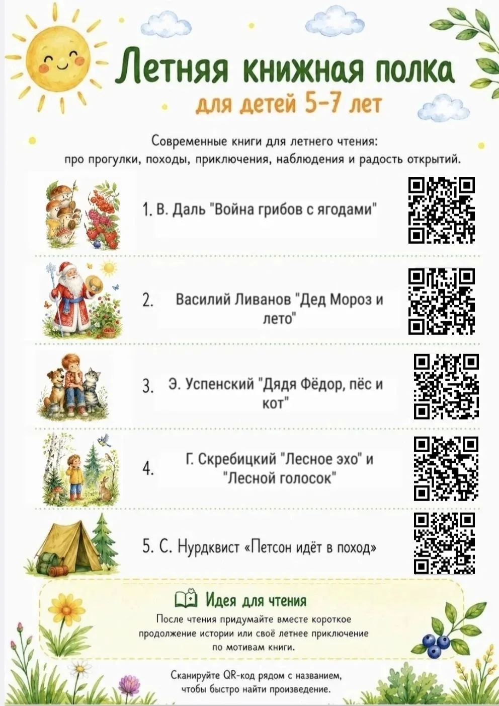 📚 Читаем вместе с мамой и папой

Летом у детей столько впечатлений! 
Новые места, долгие прогулки, 