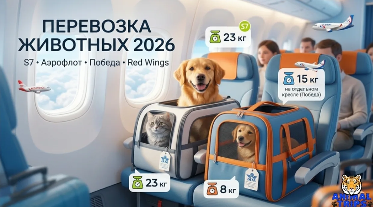 🚨 Актуально на апрель 2026: правила перевозки животных российскими авиакомпаниями