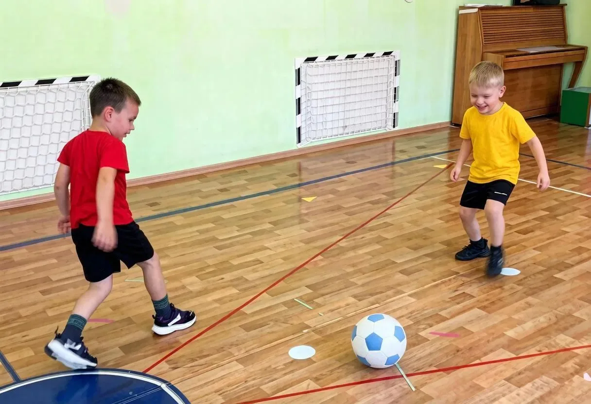 В кружке физкультурно-спортивной направленности " Футбольная школа"  прошли первые заня...