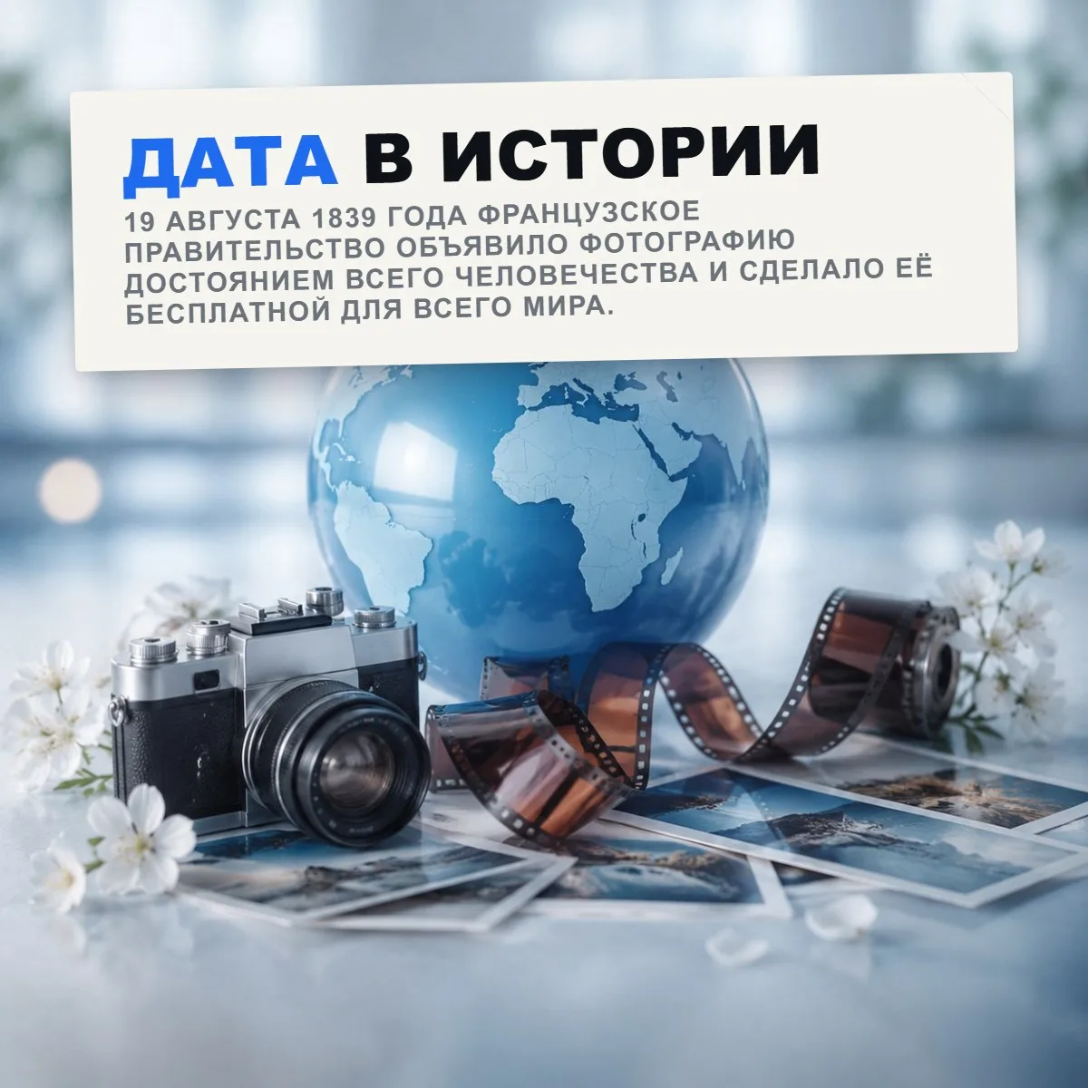 19 августа 1839 года французское правительство объявило фотографию достоянием всего чел...