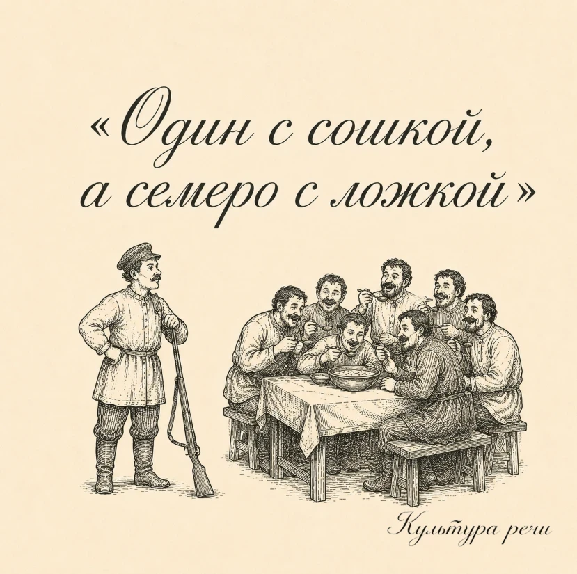 Один с сошкой, а семеро с ложкой