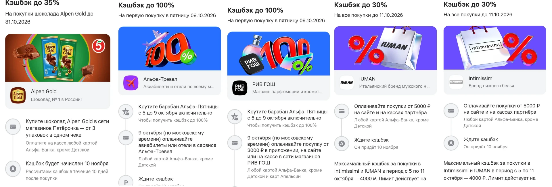 Альфа банк. Акции на эту неделю