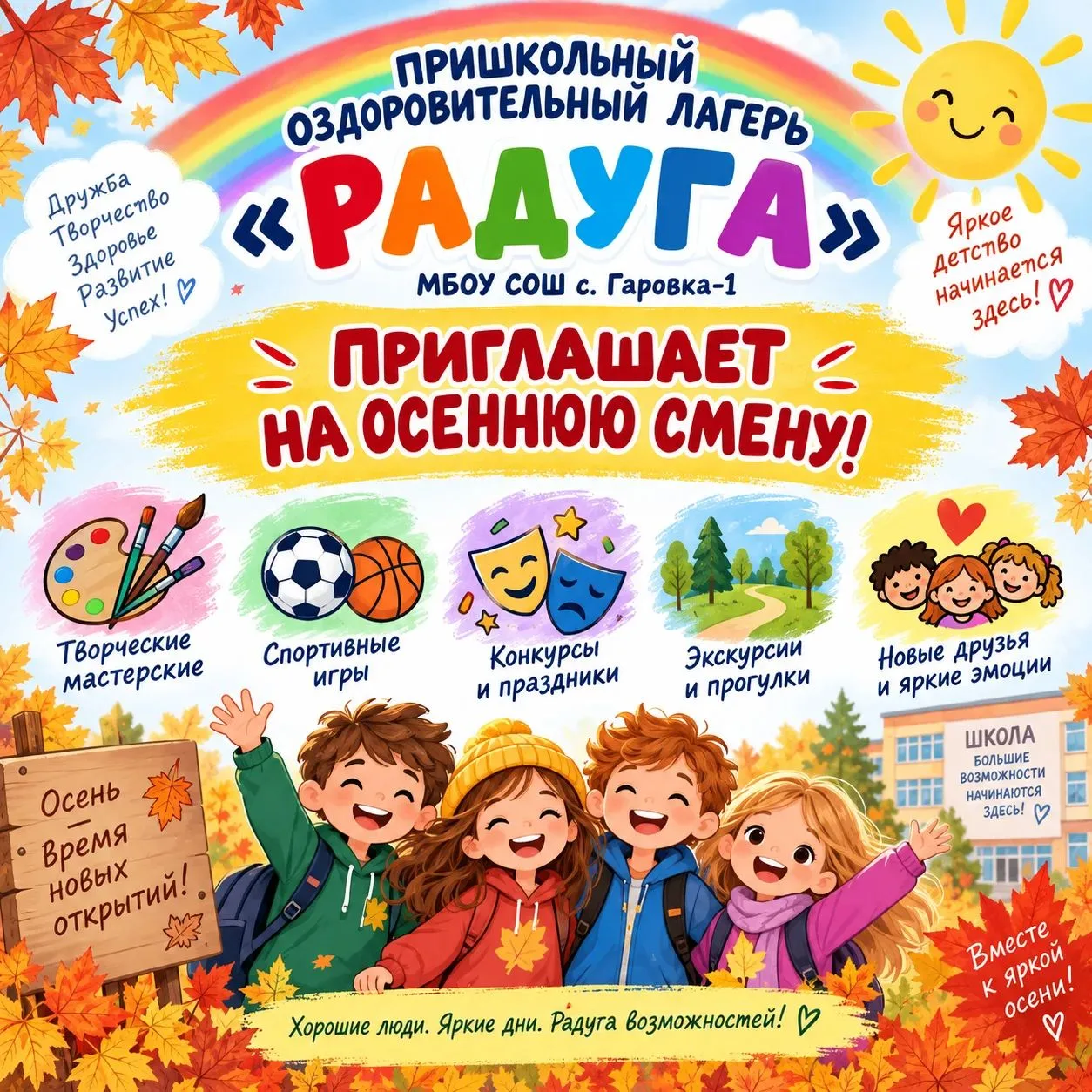 🌈 ВНИМАНИЕ! НАБОР В ПРИШКОЛЬНЫЙ ОЗДОРОВИТЕЛЬНЫЙ ЛАГЕРЬ «РАДУГА» 🌈