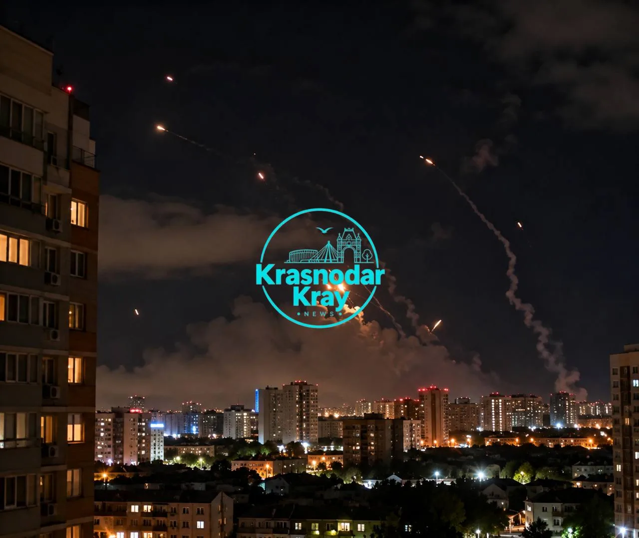 ‼️В Краснодаре ночью отражали атаку БПЛА