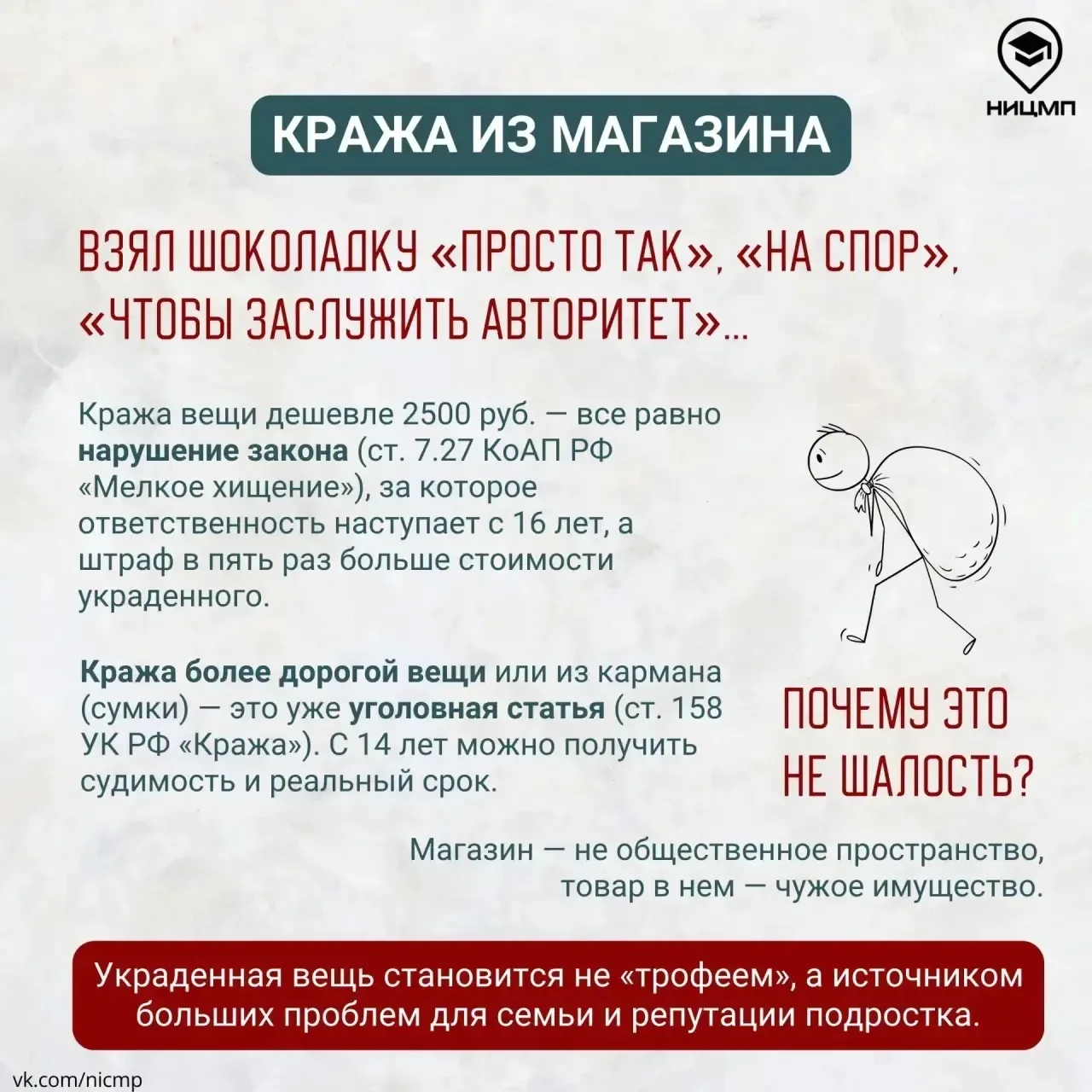 🤔 «Я просто пошутил»: чем могут обернуться «безобидные» шалости подростков?  Кража товаров в магазин