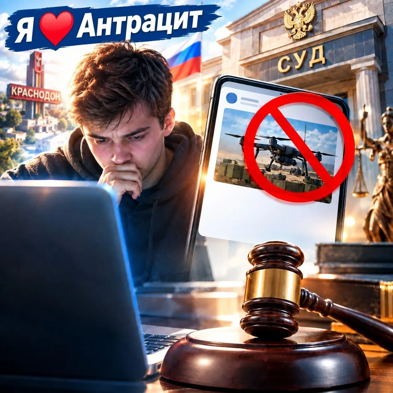 🚨⚖️ Жителя Краснодона осудили за публичные призывы против СВО в интернете.
