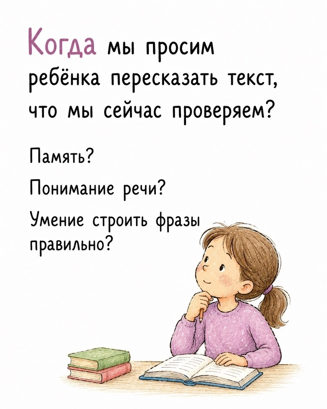 Перерасказ текста: почему это важно и как научить ребёнка? 📚💬

Перерасказ текста — это умение восп