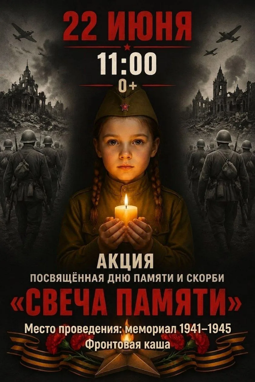 🕯 СВЕЧА ПАМЯТИ: ЧЕРЕЗ ГОДА, ЧЕРЕЗ ВЕКА – ПОМНИТЕ…
                                     
22 июня – о
