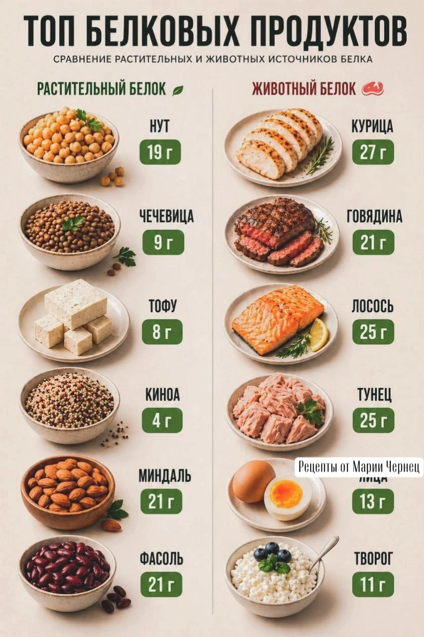 Топ белковых продуктов, когда нужно добрать белок за сутки.