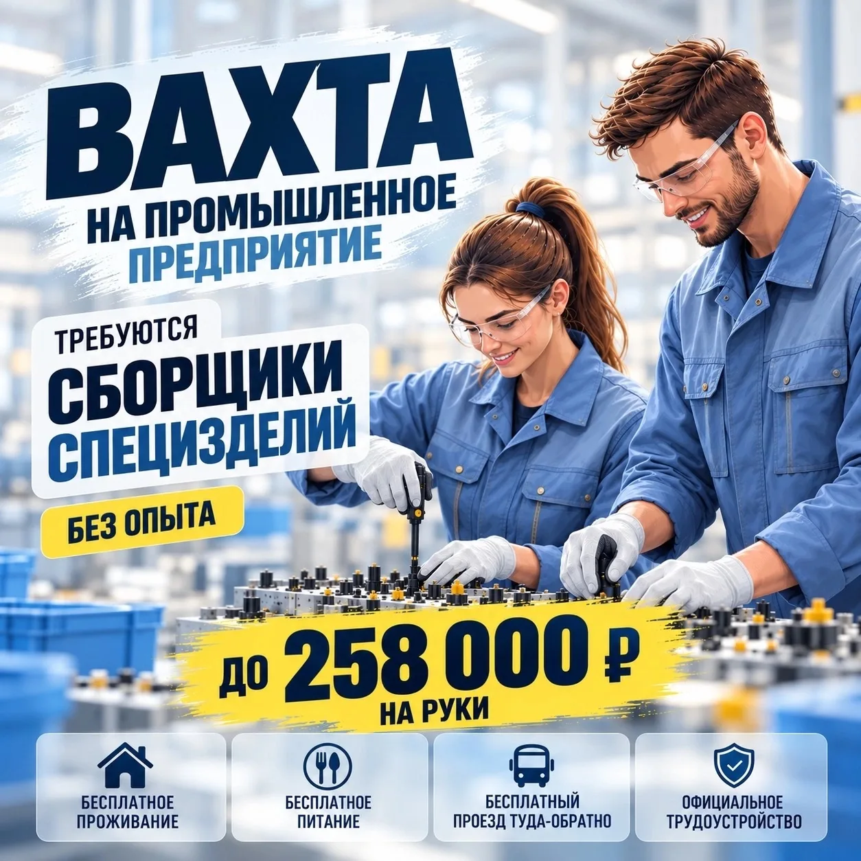 🏭 ВАХТА ДЛЯ МУЖЧИН И ЖЕНЩИН