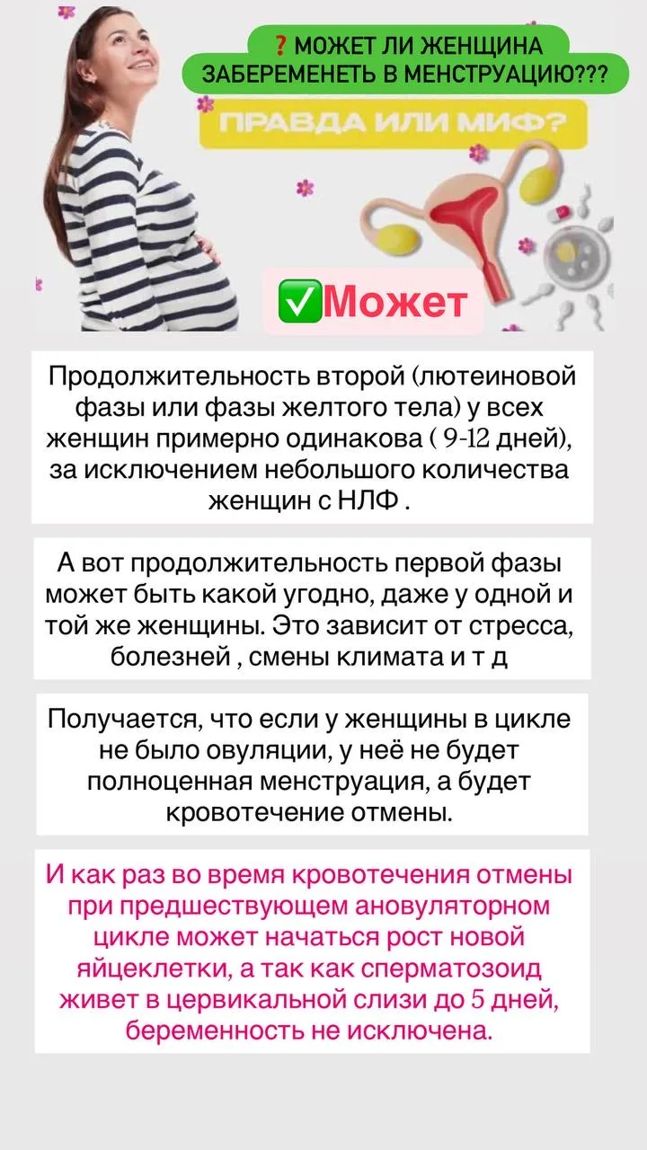 🔴Можно ли забеременеть в менструацию