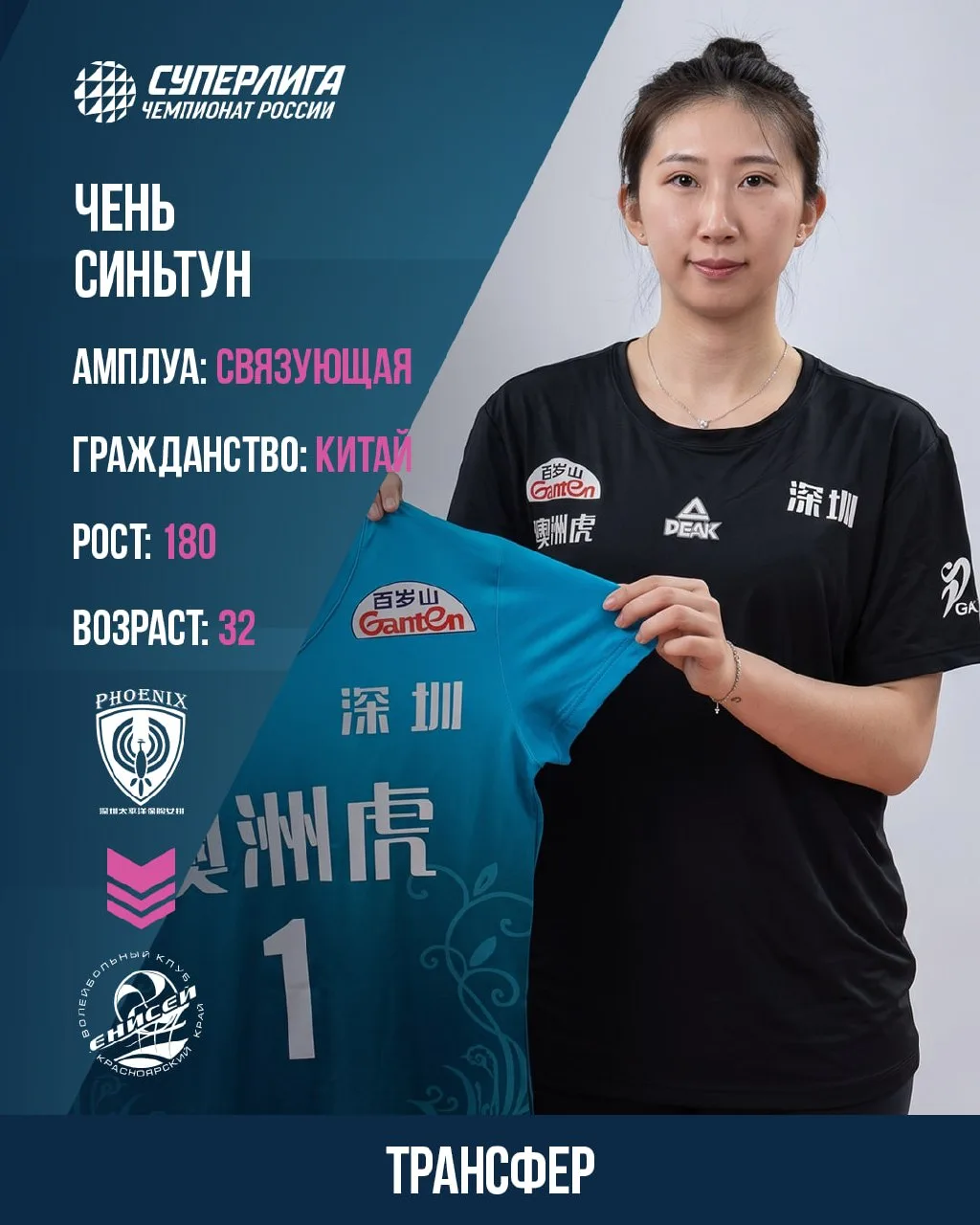 🇨🇳 Чень Синьтун стала игроком «Енисея» 🌊

Большую часть карьеры связующая провела в чемпионате Ки