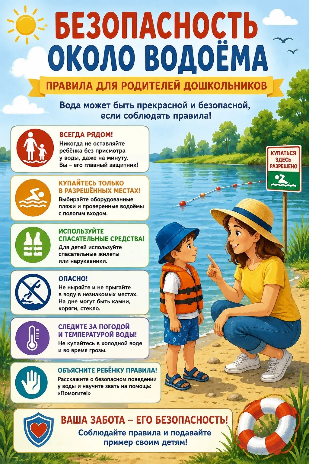 Уважаемые родители! Напоминаем о безопасности в летней период.
