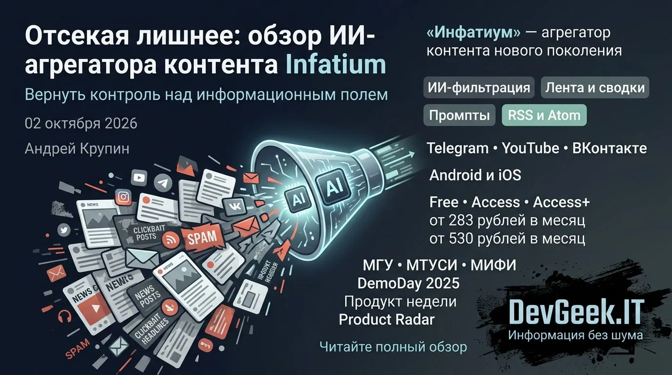 **Инфатиум: RSS с ИИ, который обещает не красть ваше время**