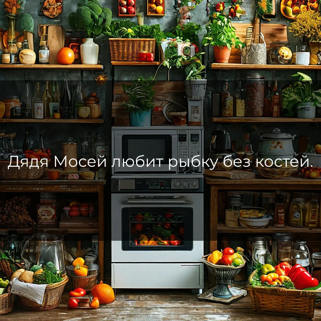 Дядя Мосей любит рыбку без костей.