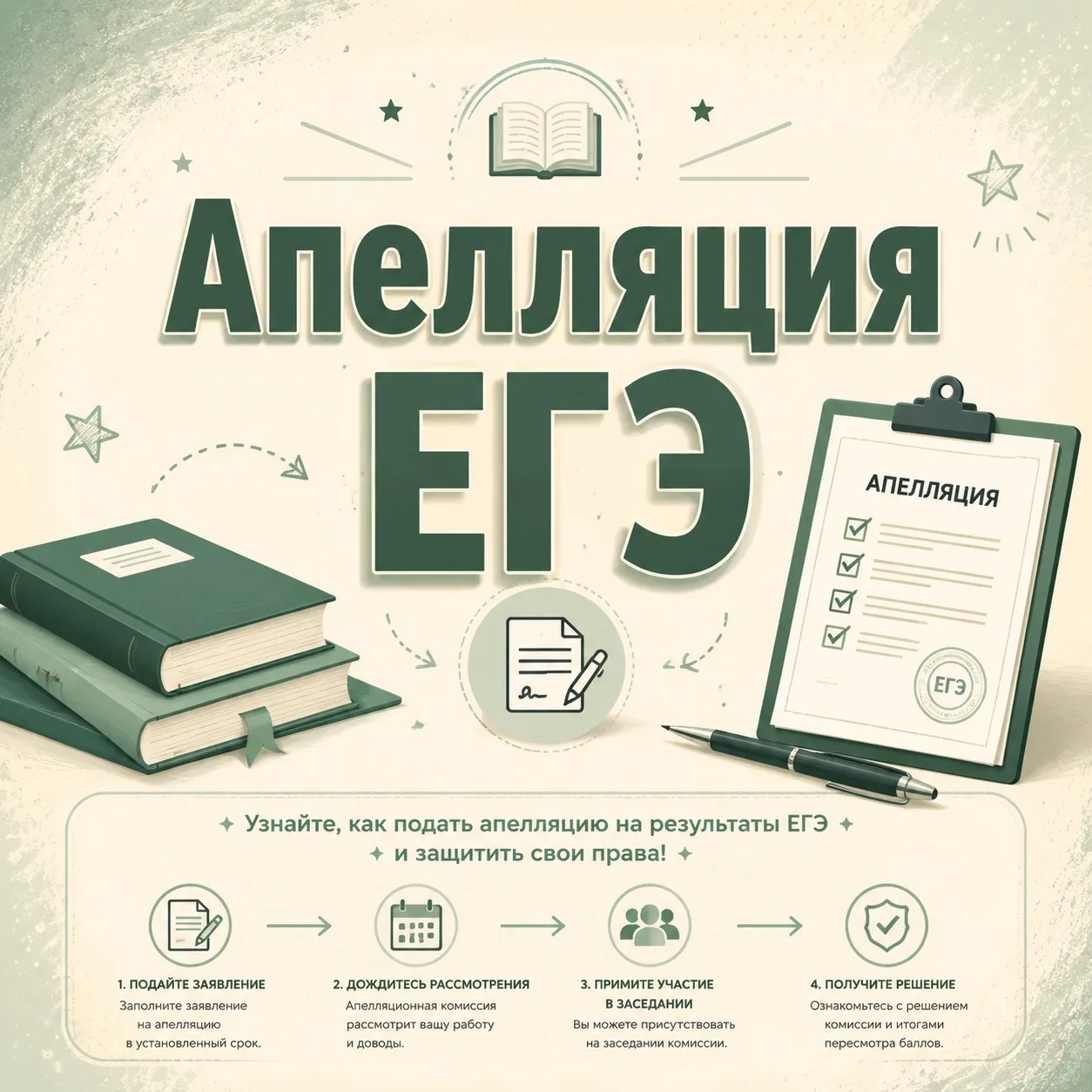 Апелляция ЕГЭ. 

Совсем скоро начнут появляться первые результаты экзаменов, и многие семьи будут ре