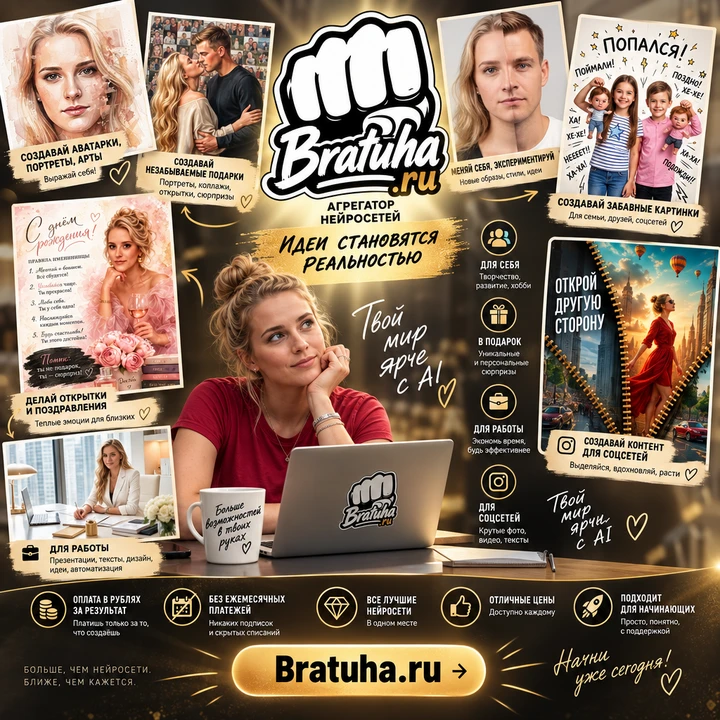 Агрегатор лучших нейросетей —bratuha.ru