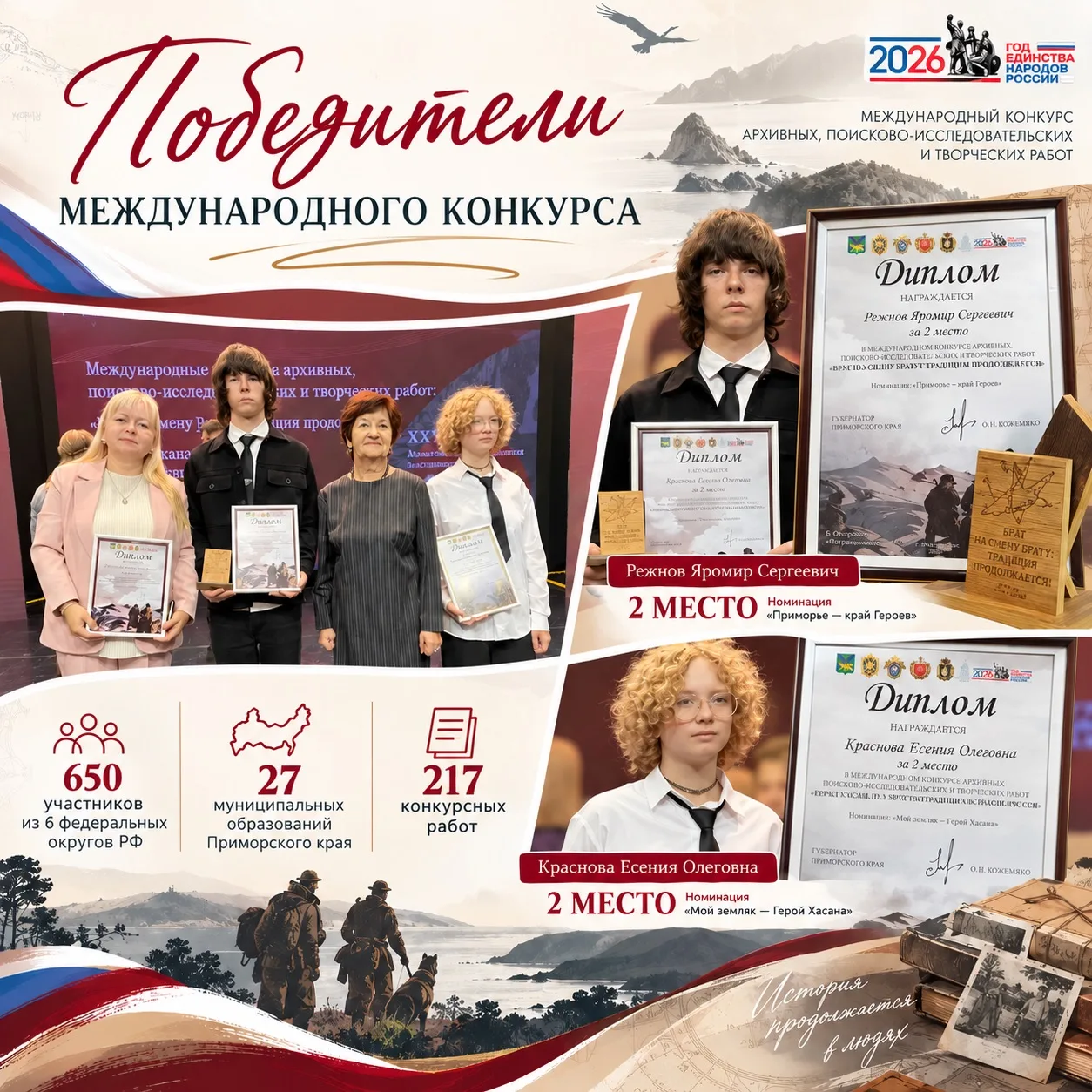 С 26 февраля по 26 сентября 2026 года проходил Международный конкурс архивных, поисково...