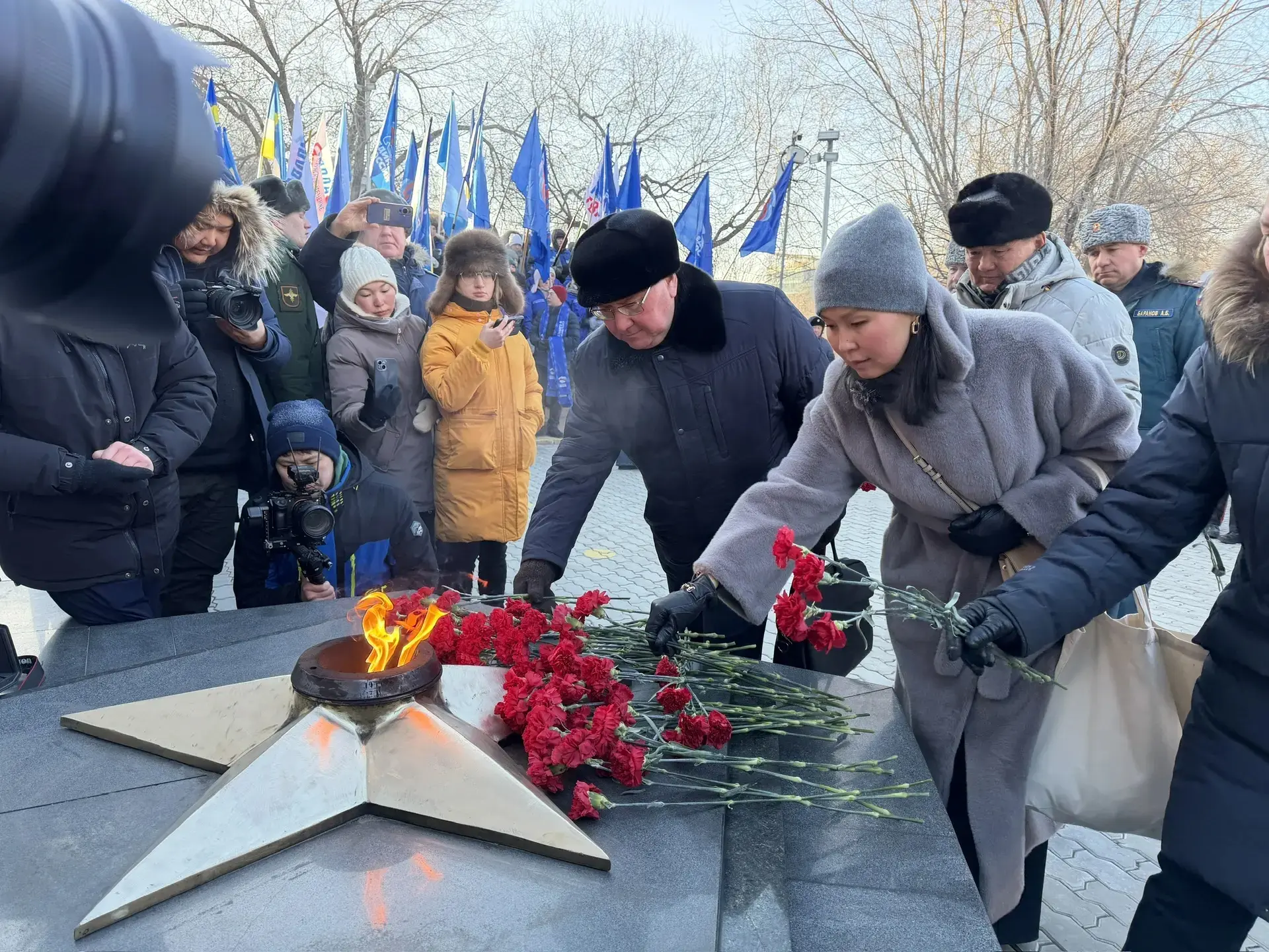 Принял участие в главном праздничном мероприятии, посвящённом Дню Защитника Отечества.  На Мемориале