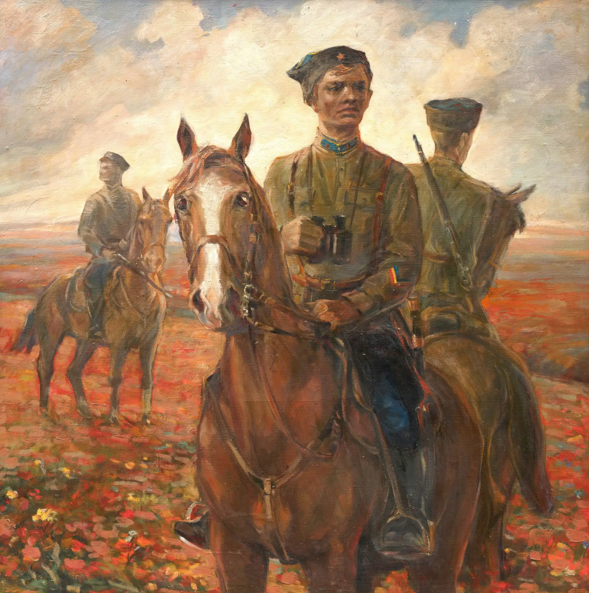Астахов Б.М. (1918-1998). Казачий дозор; Белышев Г.А. (1922-2016). Любимые цветы и дорогая награда. 