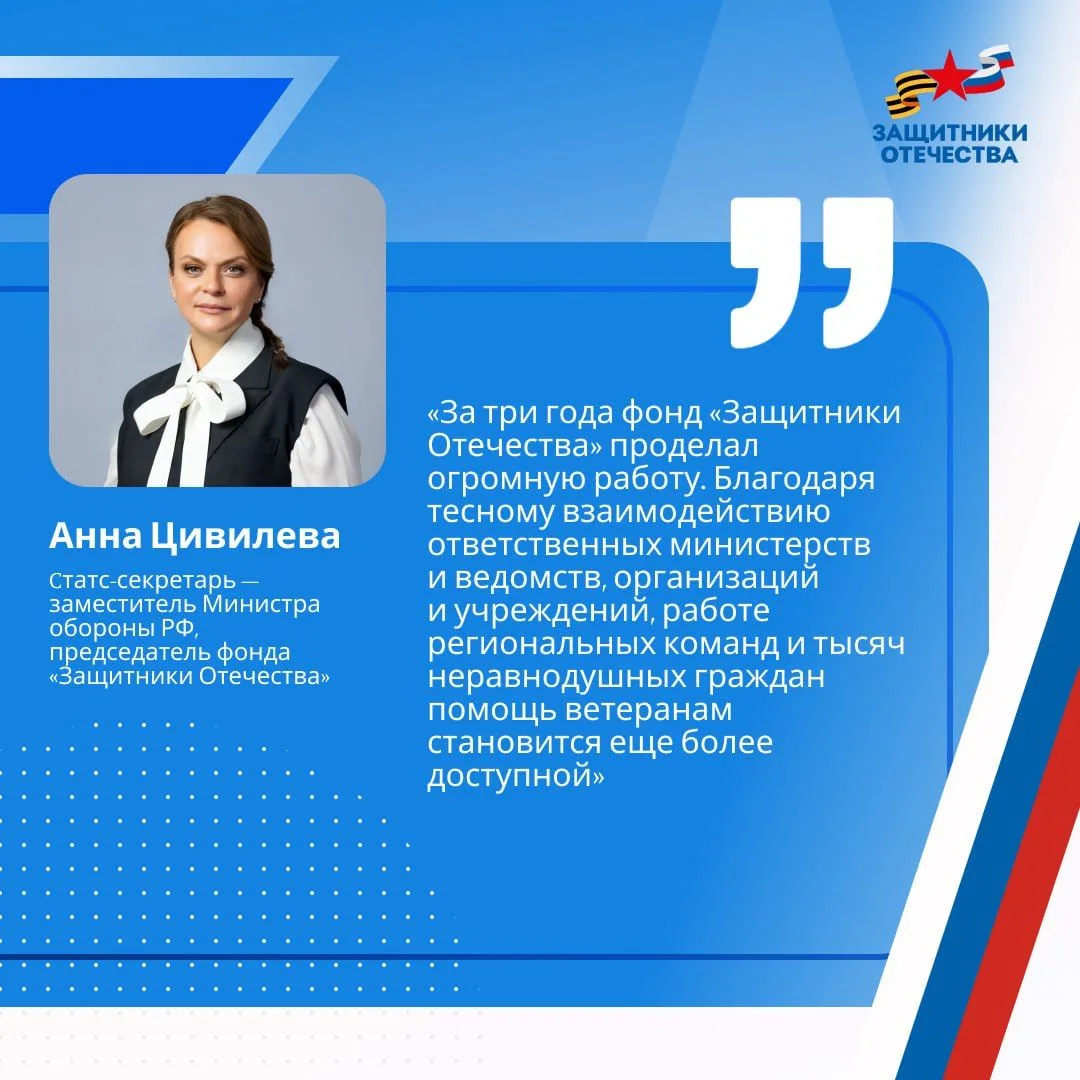 🇷🇺 Фонд «Защитники Отечества» три года активно поддерживает ветеранов СВО 🎖2 апреля в Москве прошла 