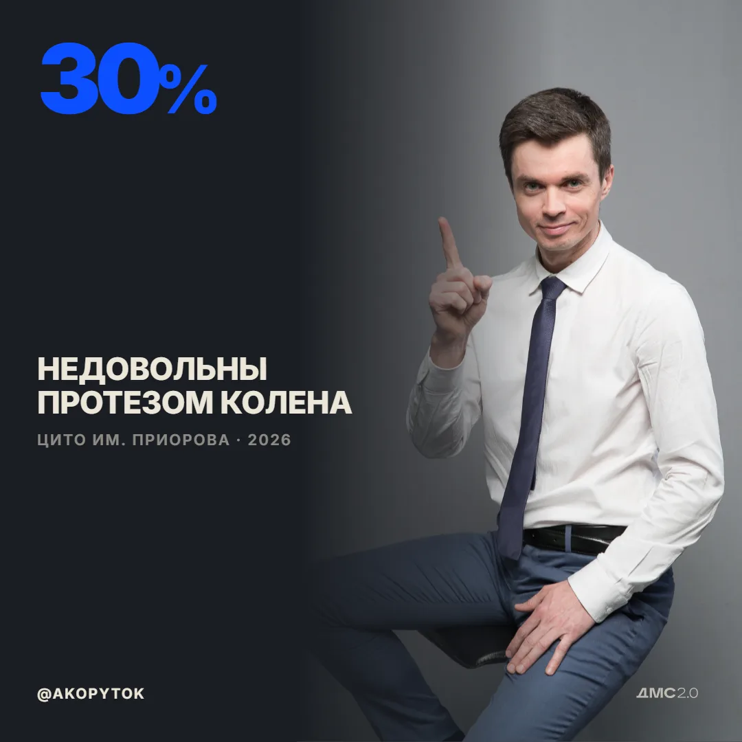 Эндопротезирование колена: 30% пациентов недовольны результатом

По данным ЦИТО им. Приорова, главно