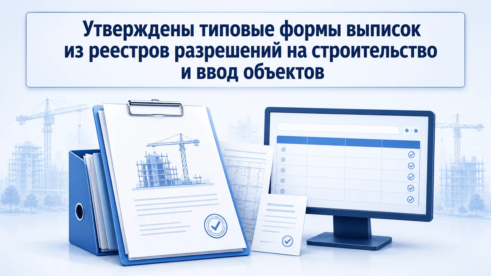Утверждены типовые формы выписок из реестра разрешений на строительство и ввод в эксплу...