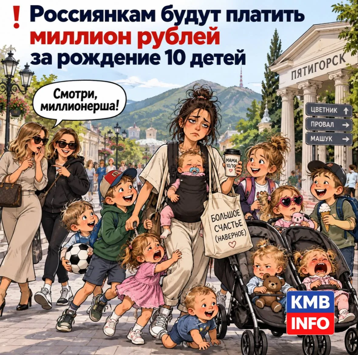 ❗️Россиянкам будут платить миллион рублей за рождение 10 детей