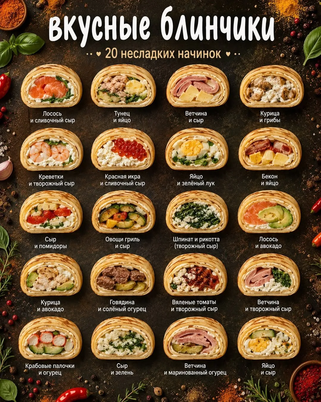 40 начинок для блинчиков🥞