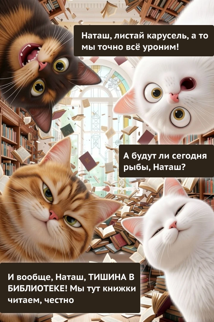Когда думаешь, что работа в библиотеке — это просто тишина и покой... (6+) 🤫

Но на самом деле за к