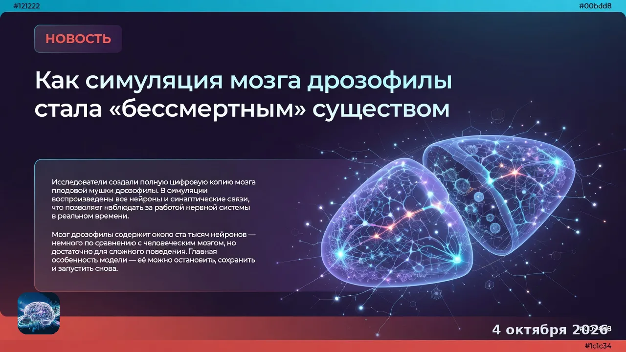 Как симуляция мозга дрозофилы стала «бессмертным» существом