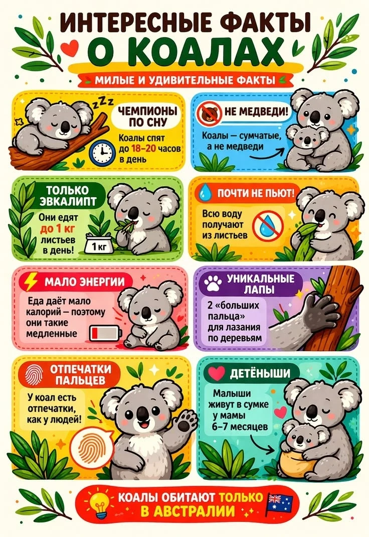 🐨 Пушистые сони: что мы знаем о жизни коал? 🐨

Эти очаровательные зверьки кажутся воплощением спок