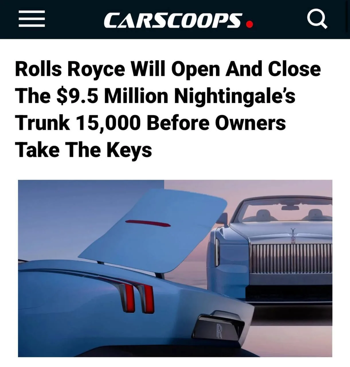 Rolls-Royce откроет и закроет багажник нового Nightingale 15 ТЫСЯЧ раз — просто чтобы у...