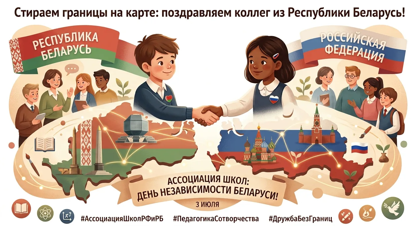 3 июля — День Независимости Республики Беларусь! 🌟 Для нашей школы как участника Ассоциации школ РФ