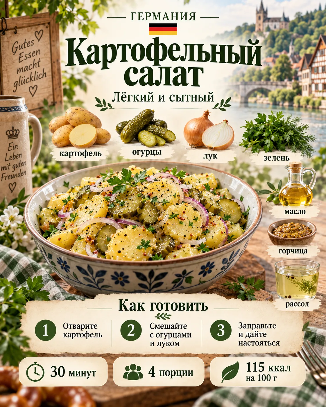 🇩🇪 НЕМЕЦКИЙ КАРТОФЕЛЬНЫЙ САЛАТ
