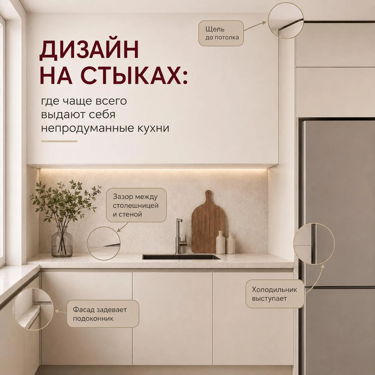Можно выбрать красивый оттенок, хорошую столешницу и дорогую фурнитуру, а потом потерят...