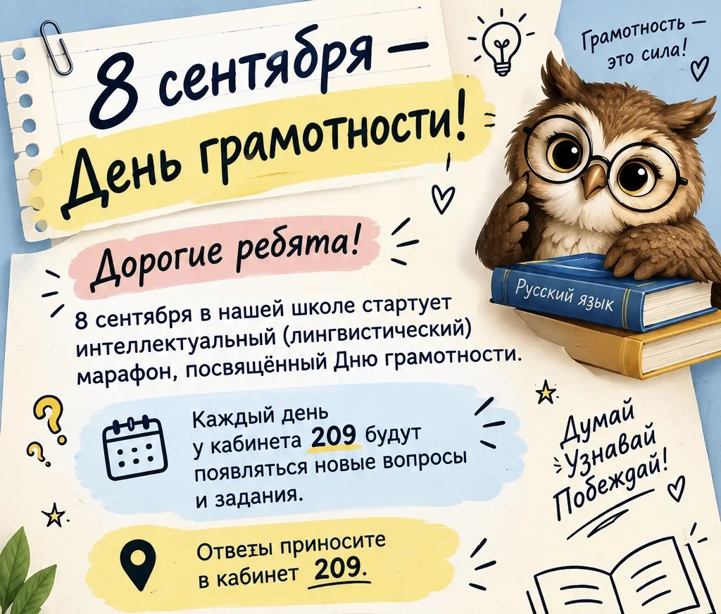 📚 8 сентября - День грамотности!