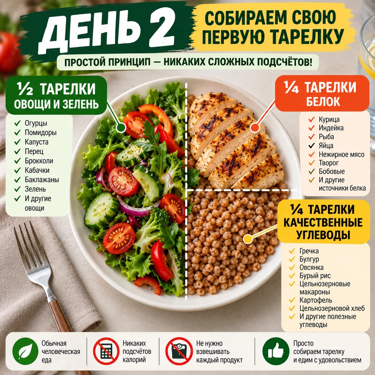🥗ДЕНЬ №2. СОБИРАЕМ СВОЮ ПЕРВУЮ ТАРЕЛКУ