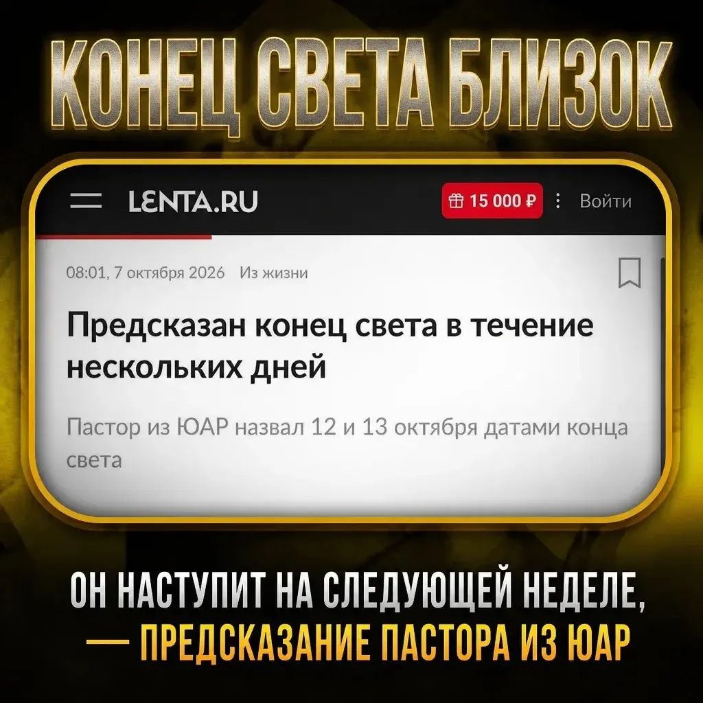 🙈 Что-то давно не было предсказаний о конце света. Вот появилось 😁