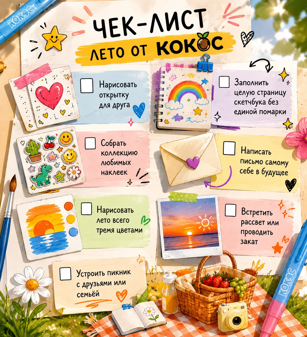 ☀️ Лето — время новых впечатлений, любимых хобби и творчества без расписания.