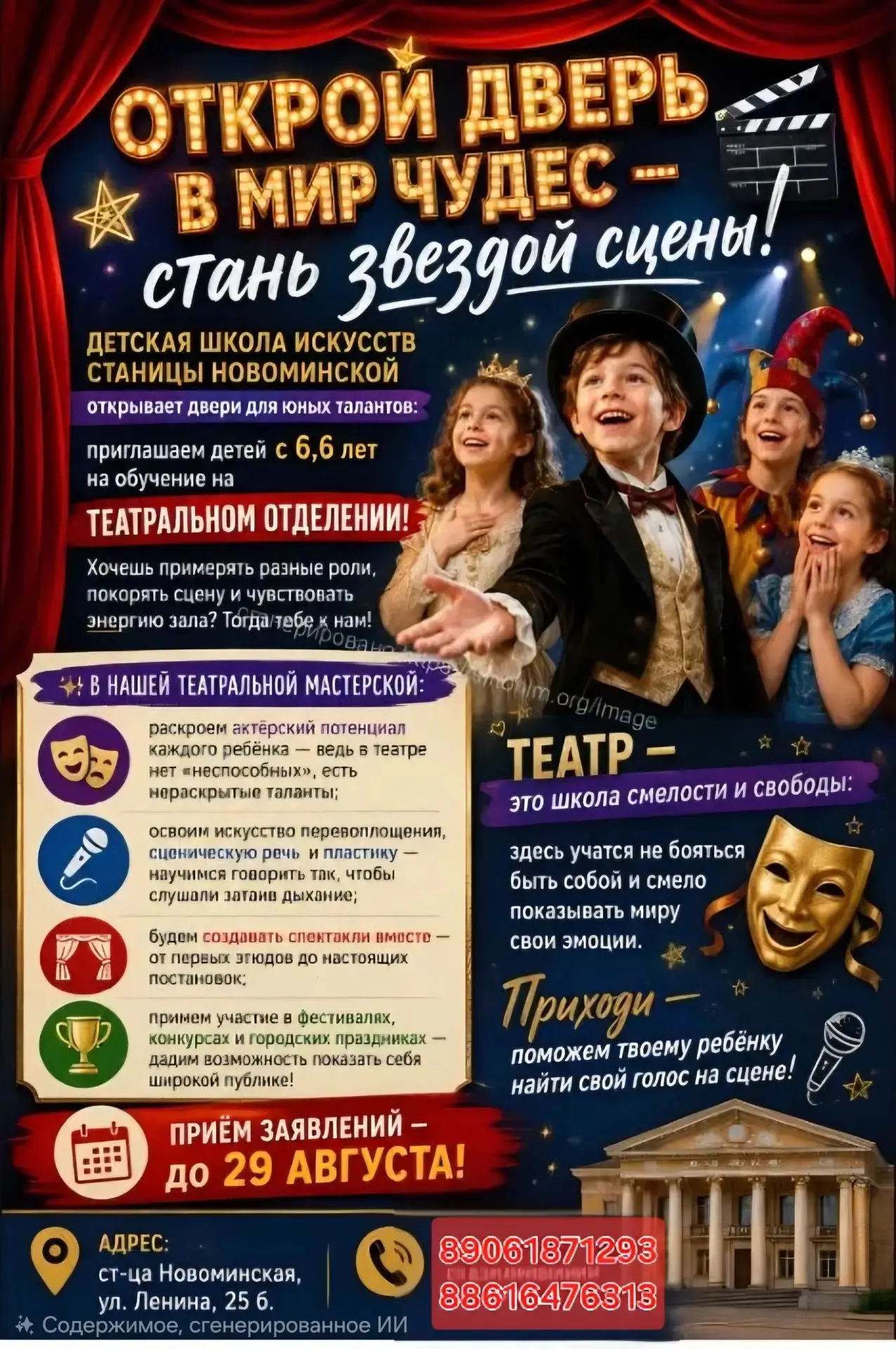 Открой дверь в мир чудес — стань звездой сцены! 🎬