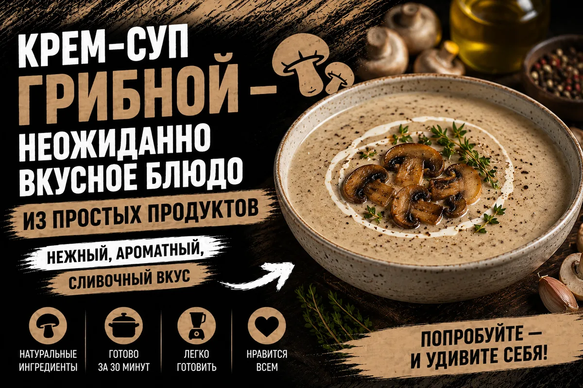 Знаете, почему грибной крем-суп часто получается недостаточно ароматным? Всё дело в одн...