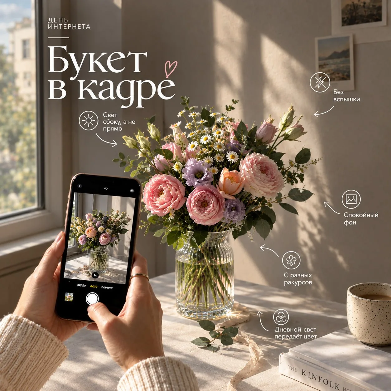 📎 Как красиво сфотографировать букет на телефон: 5 простых советов